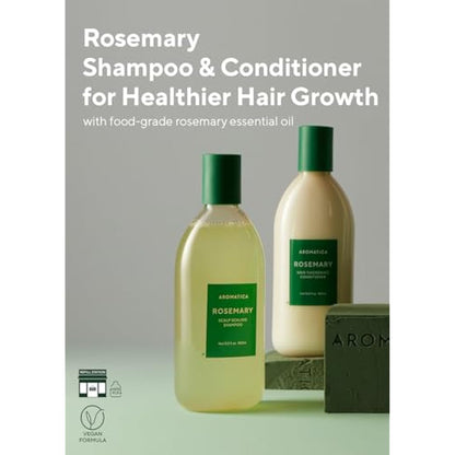 AROMATICA Rosemary Scalp Scaling Shampoo and Conditioner Set 13.53 fl.oz each – Vegan Hair Care Gift Set with Rosemary Oil. Sulfate Free Shampoo Conditioner For Hair Growth