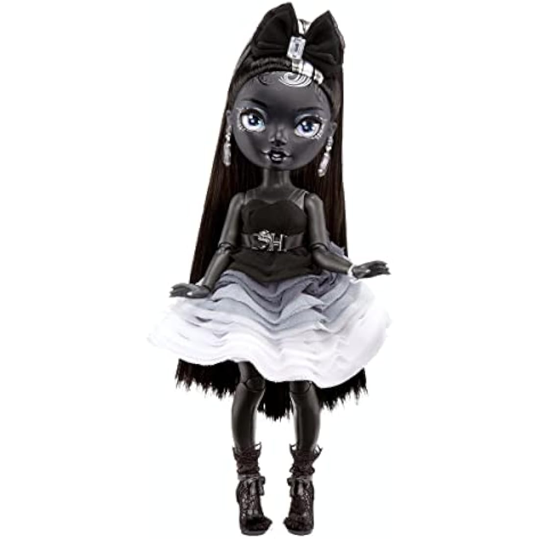 Rainbow High Shadow High Series - SHANELLE ONYX - Greyscale Fashion Doll With Straight Black Hair, Two Designer Outfits, & Accessories - Collectable - For Kids Ages 6+
