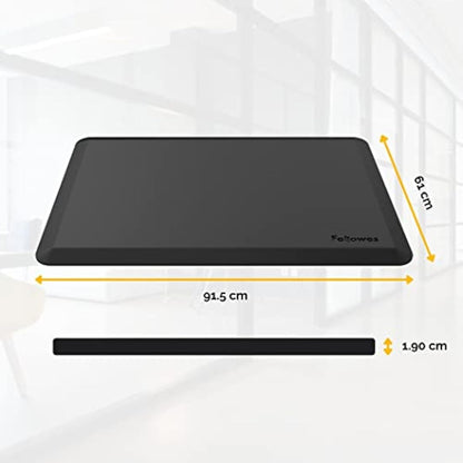 Fellowes Everyday Anti Fatigue Standing Mat - Ergonomic Sit Stand Desk Mat for Use in Work or the Home Environment - H1.91 x W91.44 x D60.96cm - Black