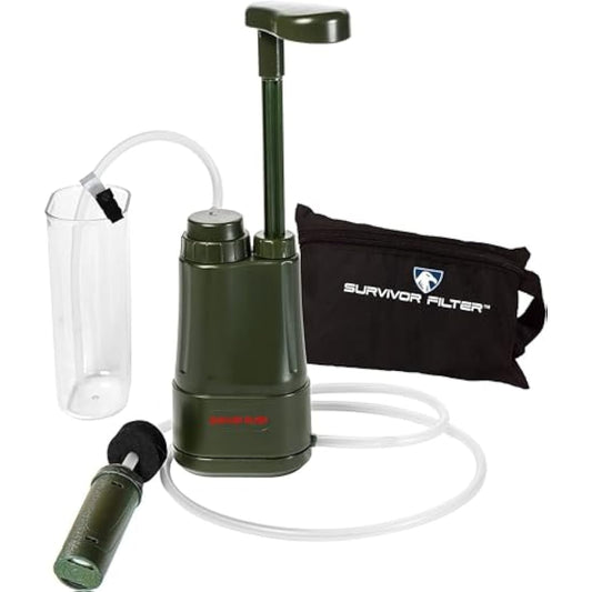 Survivor Filter PRO - Portable Hand Pump Survival Water Filter - Outdoor Water Filter Camping