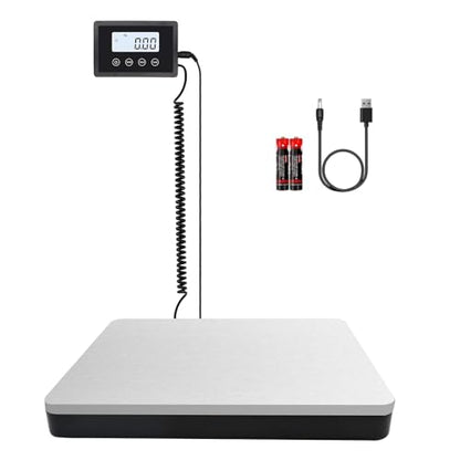 UNIWEIGH Postal Scales,440lb/0.35oz High Precison LCD Display Shipping Scales,Heavy Duty Stainless Steel Postage Scale with Hold Tare Function,Large Parcel Scale for Luggage,Package,Warehouse,Home,Pet