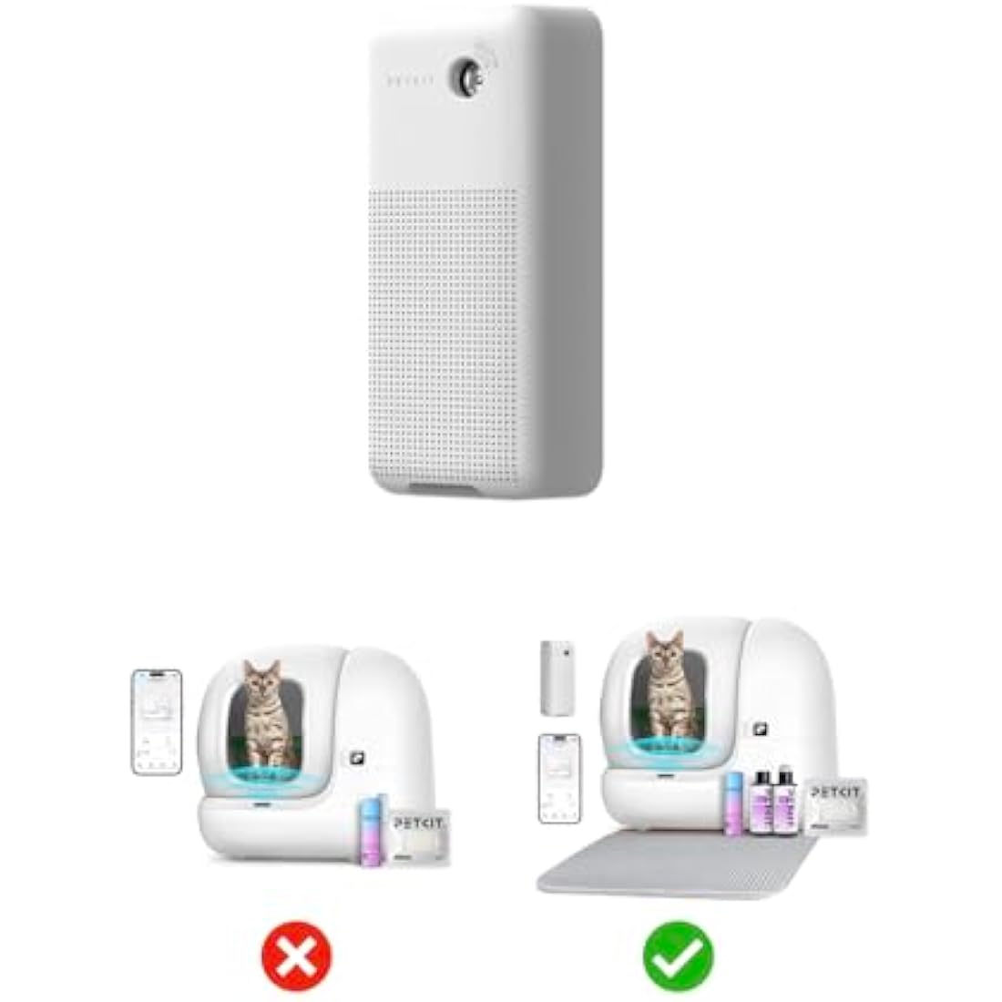 PETKIT AIR Purifier Smart Spray Odor Remover, Pet Odor Eliminator Deodorizer for Home Cat Litter Box with Smart Light, App Control