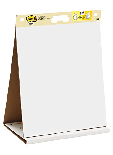 Post-it Super Sticky Meeting Charts, Pack of 1 Pad, with 20 Sheets ,584 mm x 508 mm, White Color - For Brainstorming Anywhere and Keeping all Ideas Visible