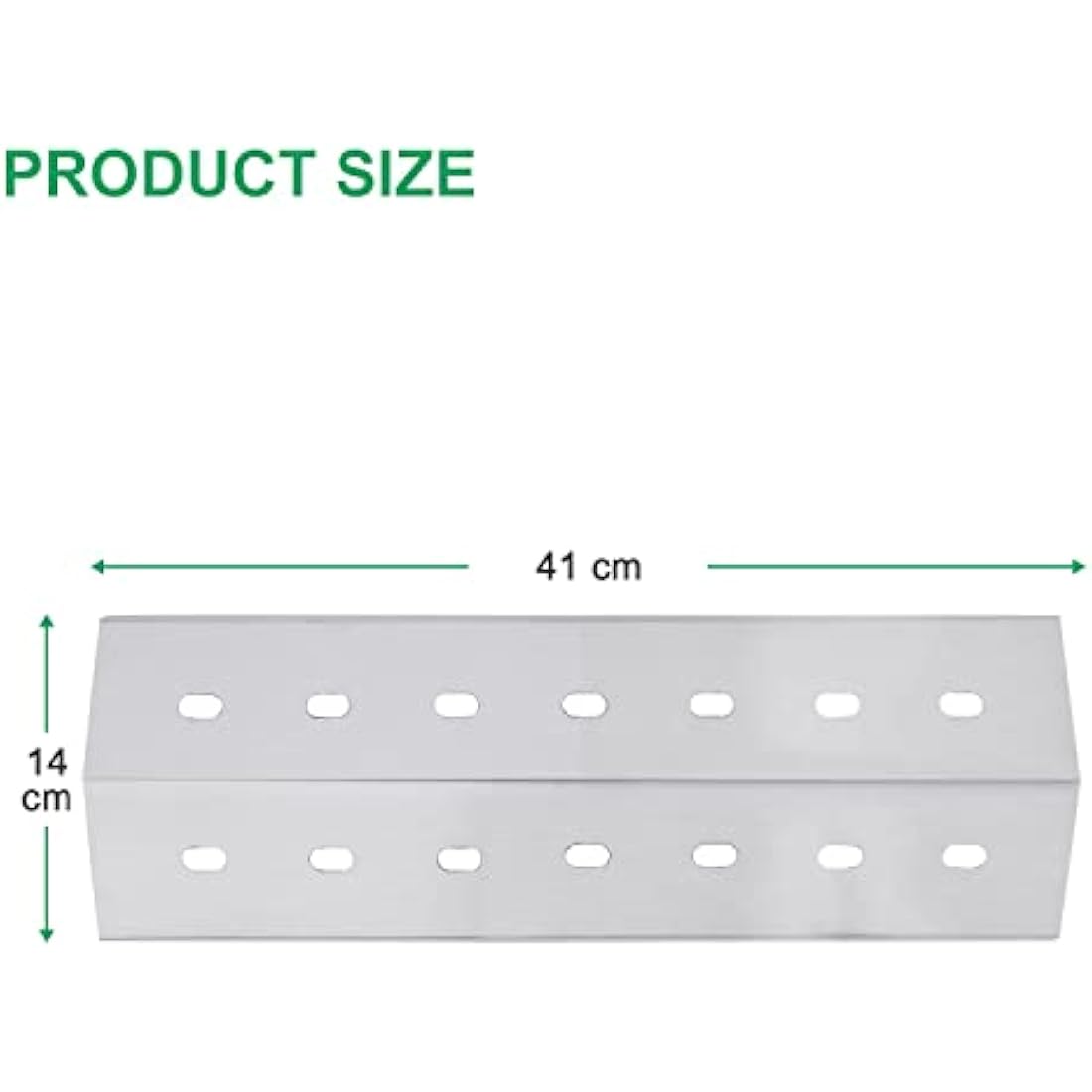 WELL GRILL 2-Pack Stainless Steel Heat Plate, Barbecue Flame Diffuser Tamer for Gas Grill, 41 cm Lx 14 cm W