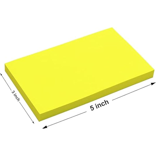 3 x 5 Inches Large Sticky Notes, 76 x 127 mm 6 Brilliant Colors Assorted Self-Stick Pads,80 Sheets Each Pad for Reminder, Check List (Brilliant 24 Pads