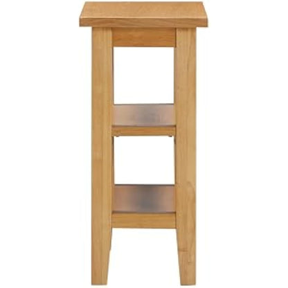 Hallowood Furniture Aston Oak Effect Side Table with 2 Shelves, Wooden Coffee Table, Bedside Storage Small Spaces and Living Rooms, Quick and Easy Assembly