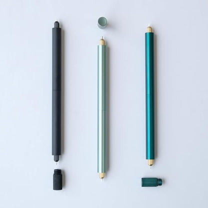 Tom's Studio Lumos Pro Duo Tip (Matte Black) | Refillable Fineliner, Writing & Brush Pen | Comes with 11 Tips, 3ml Deep Black Ink Sample & 2x Ink Reservoirs