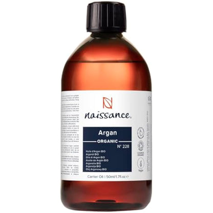 Naissance Organic Argan Oil (no. 228) 450ml - Pure & Natural, Anti-Ageing, Antioxidant - Moisturiser & Conditioner for Face, Hair, Skin, Beard & Cuticles