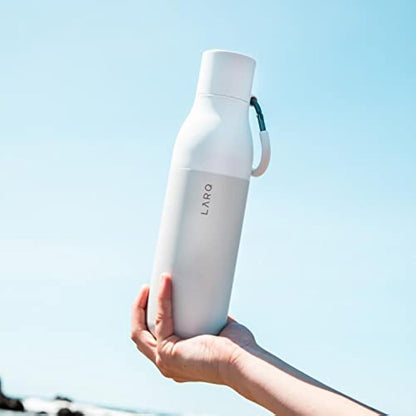 LARQ Bottle Flip Top 17oz - Insulated Stainless Steel Water Bottle with Straw | BPA Free | Reusable Water Bottle for Sports, Gym, and Travel | Keep Drinks Cold, Granite White