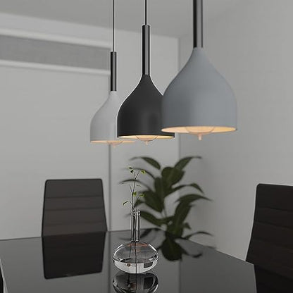 LEDSone Modern 3 Light Pendant Ceiling Lamp Adjustable Height Metal Shades 50cm Bar Nordic Style Hanging Fixture for Dining Room, Kitchen Island, Living Room, Bedroom