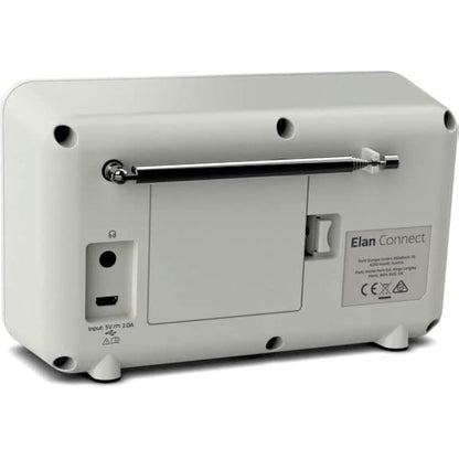Pure Elan Connect portable DAB+ radio with Bluetooth 5.0 (DAB/DAB+ & FM radio, TFT colour display, 20 station memory, preset buttons, 3.5mm AUX jack, mains and battery powered) Stone Grey