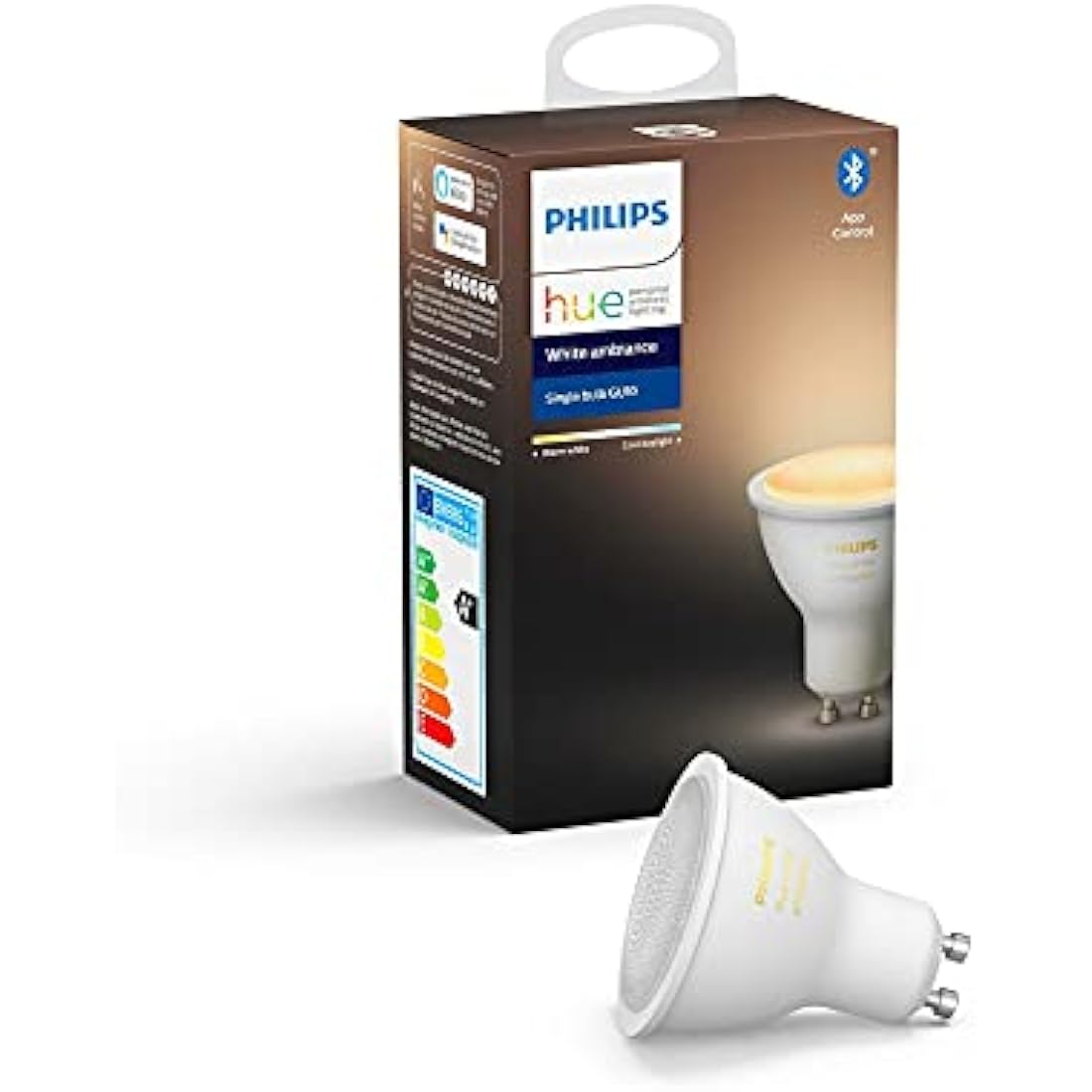 Philips Hue White Ambiance Single Smart Spotlight LED [GU10 Spot] with Bluetooth. Works with Alexa and Google Assistant and Apple HomeKit