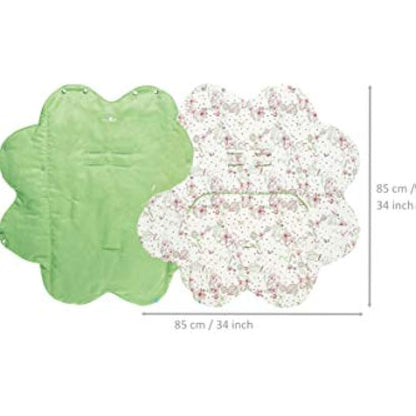 Wallaboo - Baby Blanket Leaf - Soft Blanket - Newborn and Up - Durable Faux Suede and 100% Pure Cotton with Print - Diameter: 85cm - 33 inch - Color: Green
