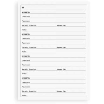 New Range! Web Password & Internet Address Notebook A6 (Light Blue)