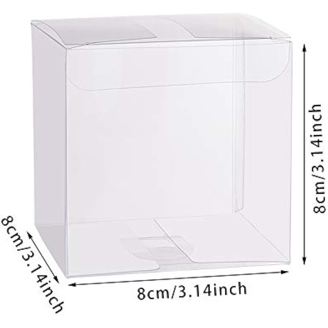BENECREAT 30PCS 8x8x8cm Clear Cube Wedding Favour Boxes PVC Transparent Cube Gift Boxes for Candy Chocolate Birthday, Wedding, Party Favors