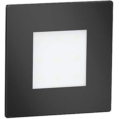 ledscom.de 12 LED Staircase Light/recessed Wall Light FEX for Indoors and Outdoors, Angular, Black, 85 x 85mm, Cool White
