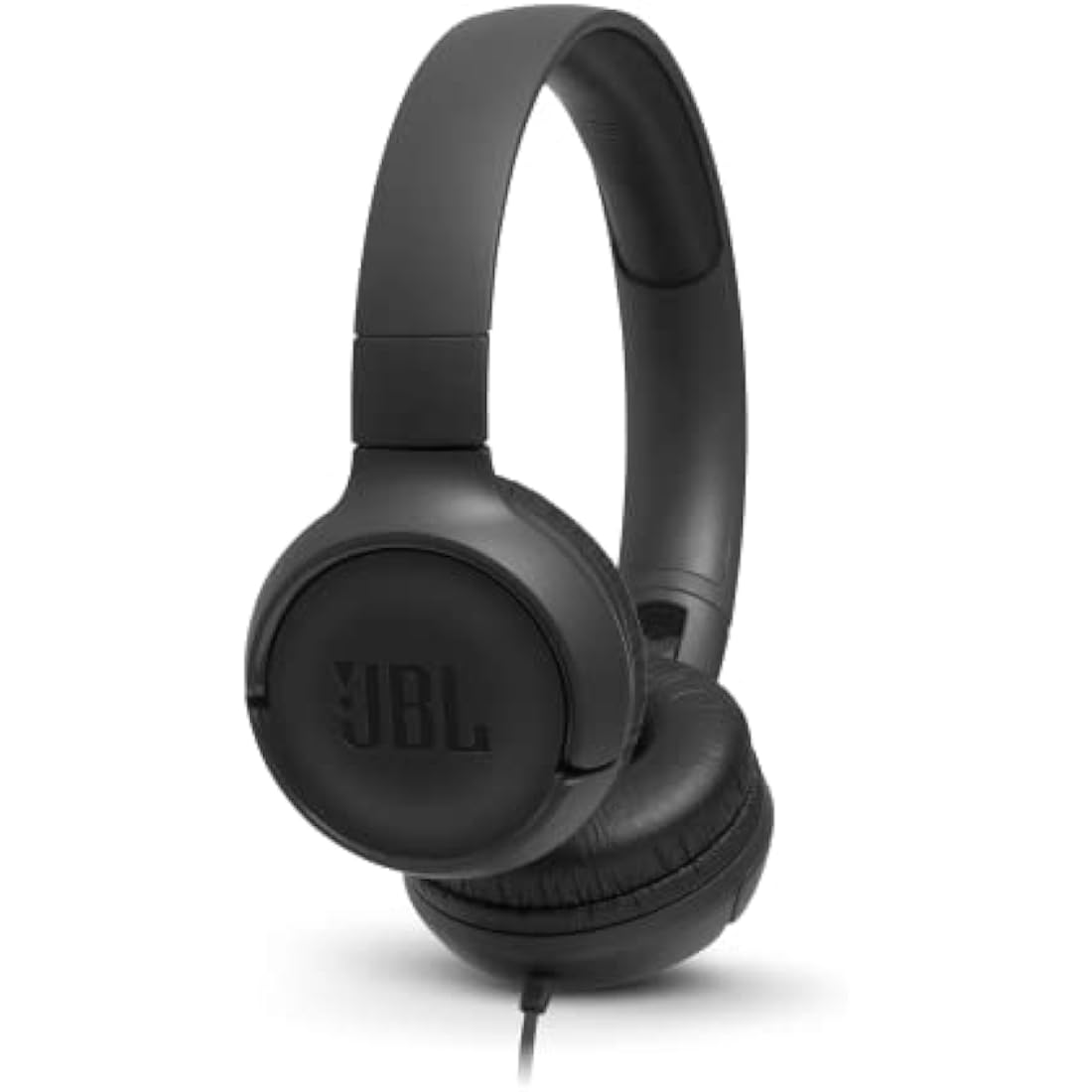 JBL Tune 500 On-Ear Lightweight Foldable Headphones with Pure Bass Sound, 1-Button Remote with Built-In Microphone, Black