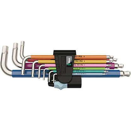 Wera 05022669001 L-Key Set 3950 SPKL/9 SM Metric of Stainless Steel, Silver