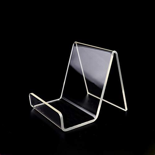 Perspex Display Holder Clear Acrylic Display Stand Transparent Book Display Stand for Shoe Phone Tablet Menu Cookbook (Pack of 2)