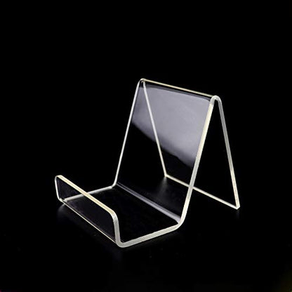 Perspex Display Holder Clear Acrylic Display Stand Transparent Book Display Stand for Shoe Phone Tablet Menu Cookbook (Pack of 2)