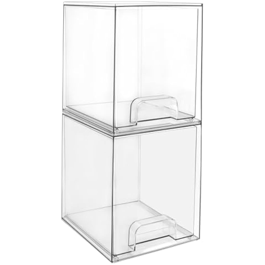 Stackable Makeup Organiser and Storage,Clear Acrylic Cosmetic Drawers with Handles for Dressing Table,Under Counter,Kitchen Cabinets,Pantry, Home Organisation and Storage
