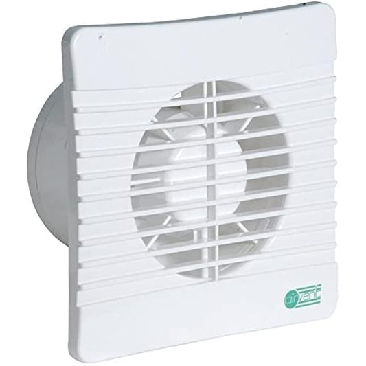 Air Vent 431302 Slimline Low Profile 100 mm 4-inch Bathroom Extractor Fan with Timer and by Generic Backdraught Shutter, White