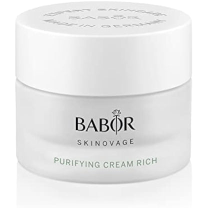BABOR SKINOVAGE Purifying Cream rich, Rich facial cream for impure skin, Clarifying and pore-refining facial care, Vegan, 50 ml
