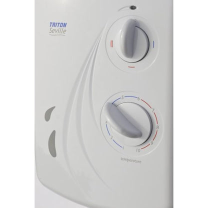 Triton Showers Seville, Shower Electric, 10.5 KW, White, Instant Hot Water, Replacement Shower, Anti Twist Hose, Bathroom Showering Unit
