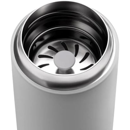 Fellow 12 oz Carter Move Travel Mug - Vacuum-Insulated Stainless Steel Travel Coffee Mug - Coffee Tumbler with Ceramic Interior and Splash Guard - Matte Grey