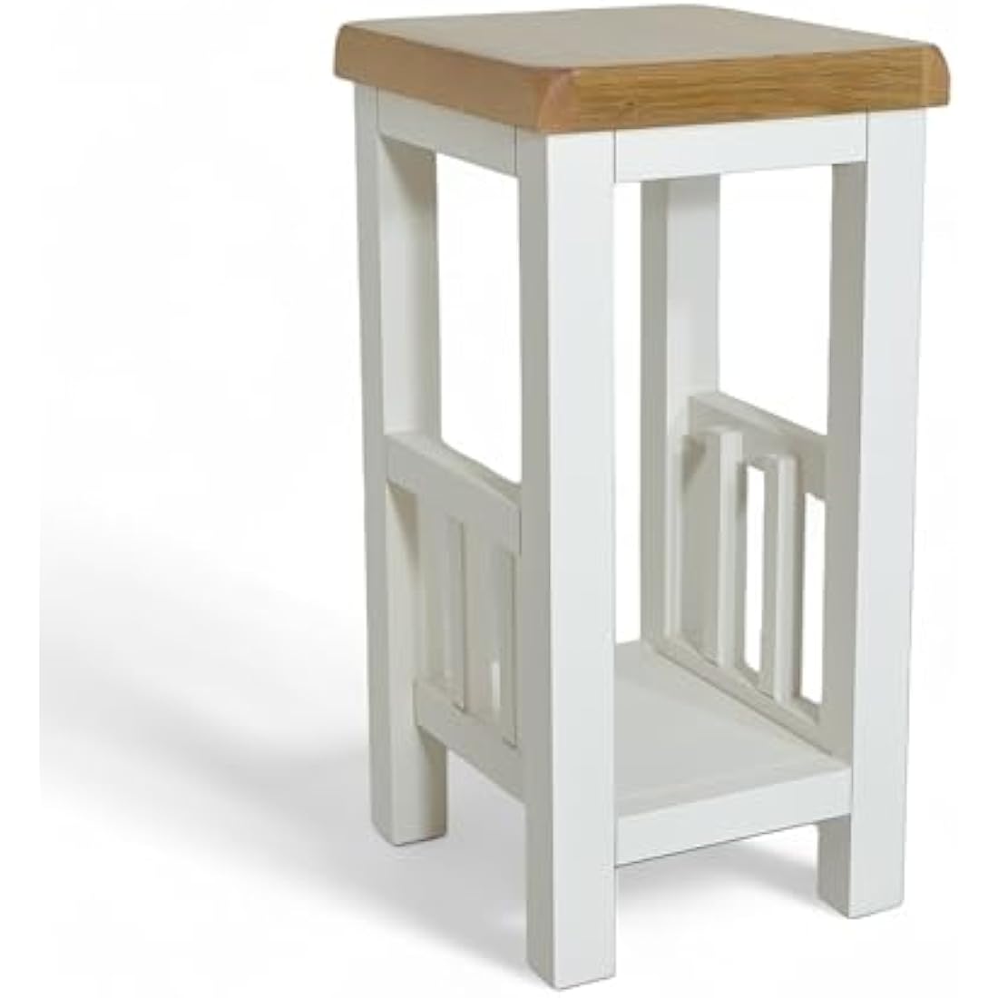 GROFurniture Snow White Side Table, Painted White End Table for Living Room, Slim Side Table or Small Bedside Table for Bedroom - Ready Assembled