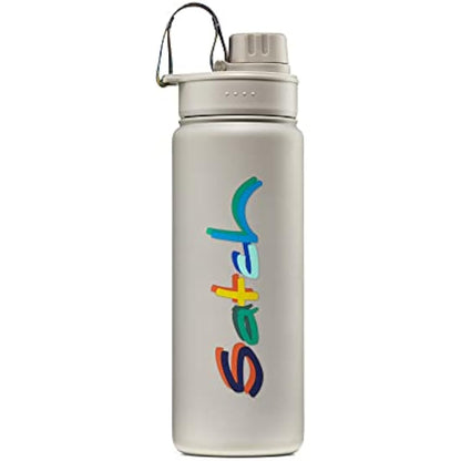 Satch Drinking Bottle Made of Stainless Steel, BPA-Free, 0.5 L, Leak-Proof and Suitable for Carbonated Drinks, for Hot and Cold Drinks, Colourful Mind, Beige