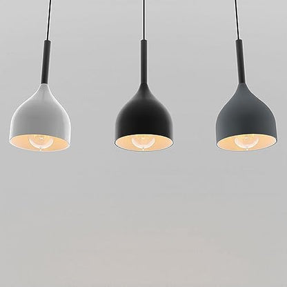 LEDSone Modern 3 Light Pendant Ceiling Lamp Adjustable Height Metal Shades 50cm Bar Nordic Style Hanging Fixture for Dining Room, Kitchen Island, Living Room, Bedroom