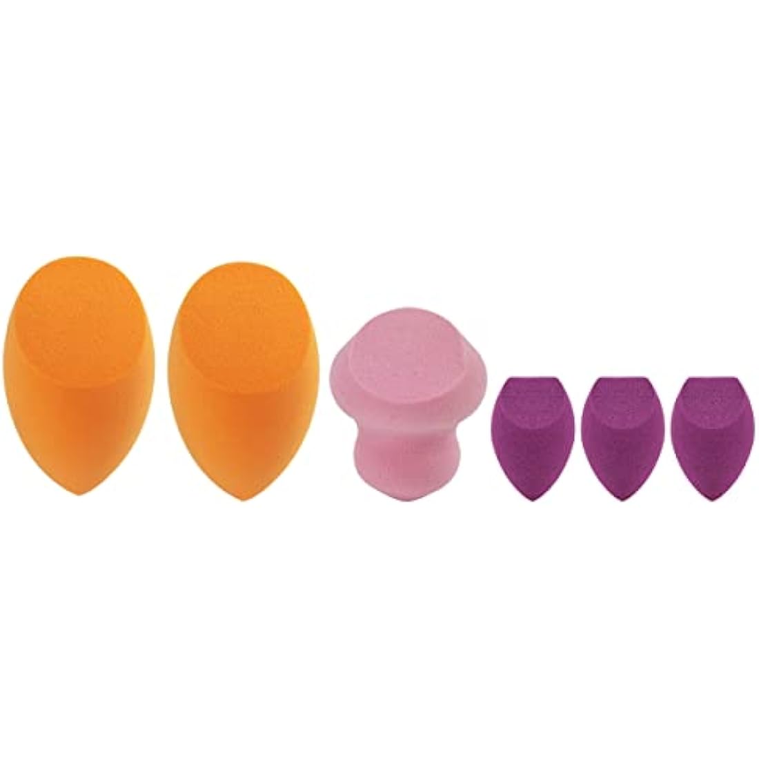 Real Techniques Miracle Complexion Sponges, Assorted Makeup Blending Sponges, Blend Foundation, Sculpt, and Conceal, Buildable Coverage, Latex-Free, 6 Count