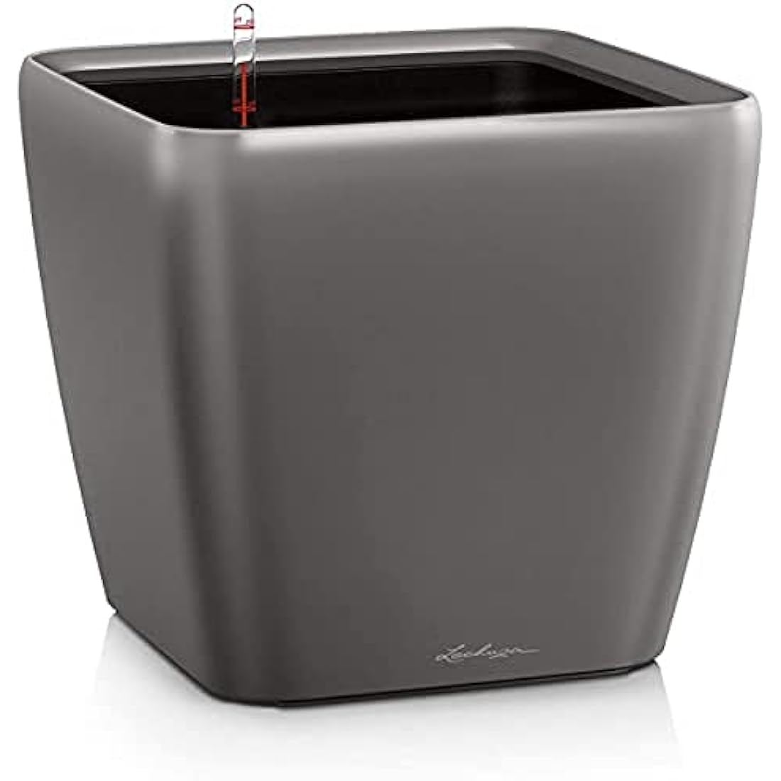 Lechuza Self Watering Plant Pot QUADRO LS 50 Garden Flower Indoor and Outdoor Plastic Planter with Drainage Hole H47 L50 W50 cm Charcoal Metallic