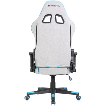 Oversteel - ULTIMET Professional Gaming Chair, Breathable Fabric, 2D Armrests, Height Adjustable, 180° Reclining Backrest, Gas Piston Class 3, Up to 120Kg, Gray/Blue