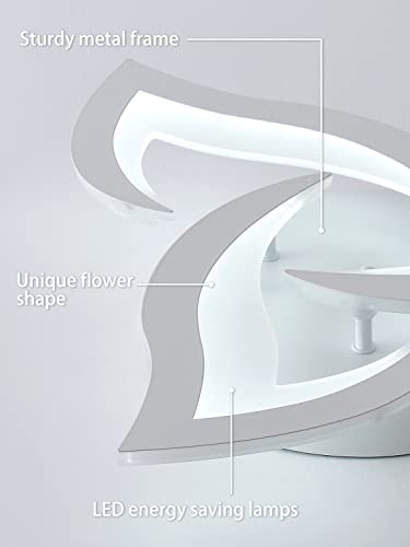 KAUCQI LED Ceiling Light 56CM 15W Modern LED Ceiling Lamp 6000K 1500LM Children's Room Light Petal Lamp for Living Room Bedroom Kids Room
