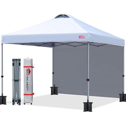 MASTERCANOPY Durable Ez Pop-up Gazebo Tent with 1 Sidewall (2x2M,White)