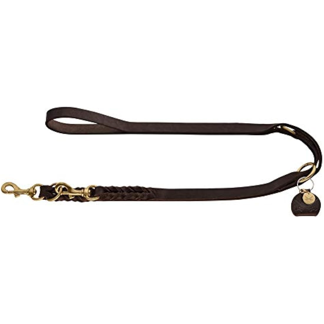 HUNTER Sansibar SOLID Adjustable Leather Braided Dog Lead Durable Elegant 1.5 x 200 cm Dark Brown