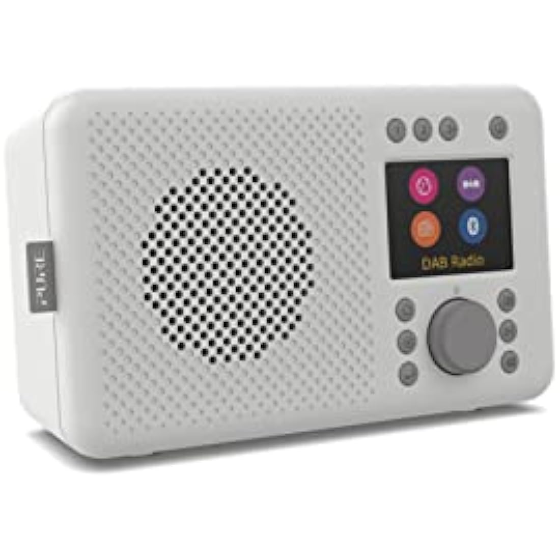 Pure Elan Connect portable DAB+ radio with Bluetooth 5.0 (DAB/DAB+ & FM radio, TFT colour display, 20 station memory, preset buttons, 3.5mm AUX jack, mains and battery powered) Stone Grey