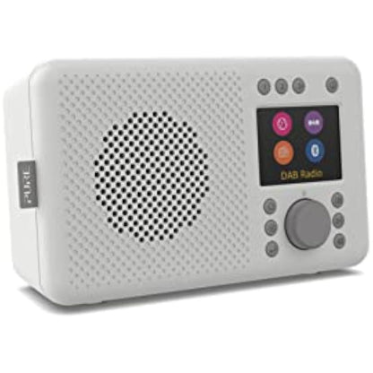 Pure Elan Connect portable DAB+ radio with Bluetooth 5.0 (DAB/DAB+ & FM radio, TFT colour display, 20 station memory, preset buttons, 3.5mm AUX jack, mains and battery powered) Stone Grey