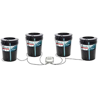 Hydrofarm RS5GAL4SYS Root Spa 4, 5 gallon Bucket system, Black