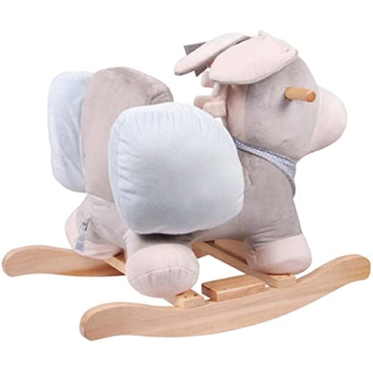 Nattou Wooden Rocking Animal Toy, Fully Padded Seat, Side Supports, Safety Belt, Handles For Small Hands, PETA-Approved Vegan, 100 Percent Super Soft Polyester, 10-36 Months, Donkey Cappuccino
