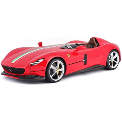Bburago FERRARI SIGNATURE MONZA SP-1 Super Car – 1:18 Scale – Incredibly Detailed Die-Cast Replica Collectible Model Vehicle, Red