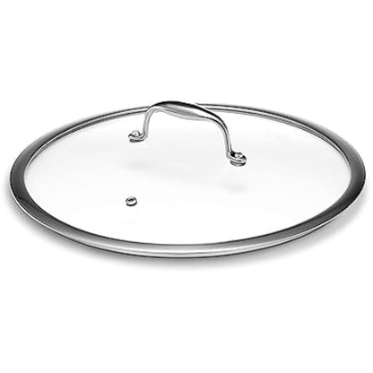 HexClad Tempered Glass Lid, 30 cm, Designed for HexClad Hybrid Cookware, Steam Vented, Dishwasher Safe