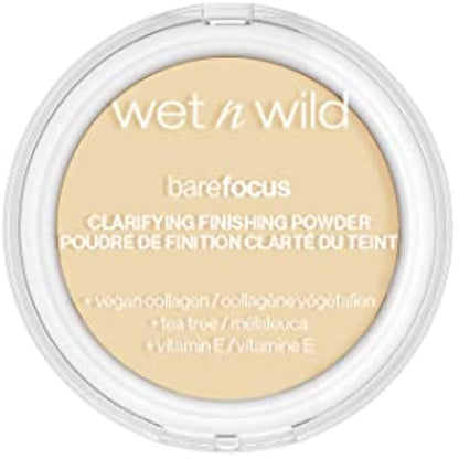 Wet n Wild, Bare Focus, Makeup Clarifying and Finishing Powder, Translucent and Matte for a Flawless Makeup Base, Long-Lasting, with Hyaluronic Acid and Vitamin E, for Fair/Light Skin Tones