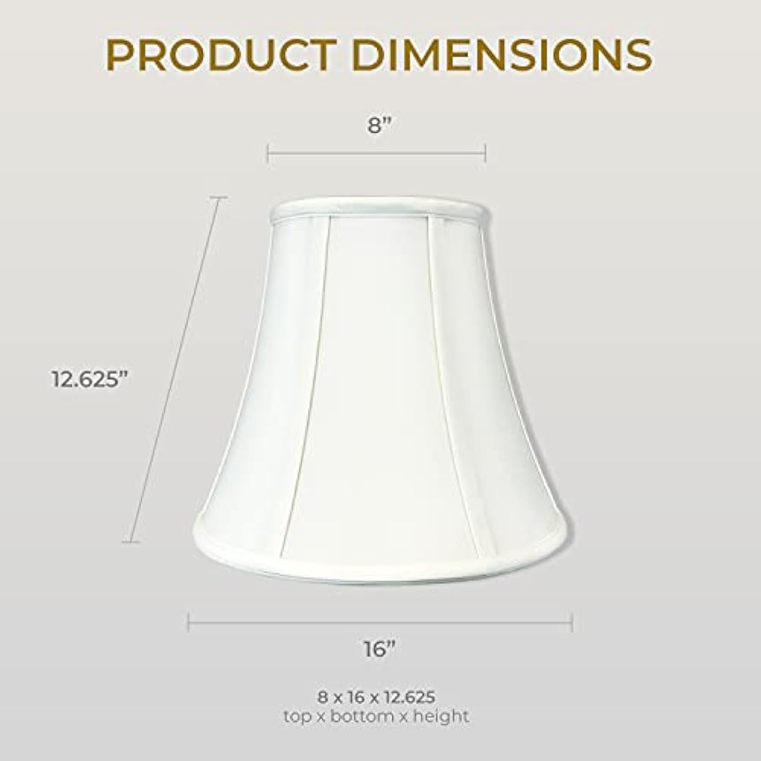 Royal Designs True Bell Lamp Shade, White, 8 x 16 x 12.625 (BS-704-16WH)