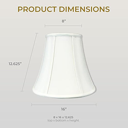 Royal Designs True Bell Lamp Shade, White, 8 x 16 x 12.625 (BS-704-16WH)