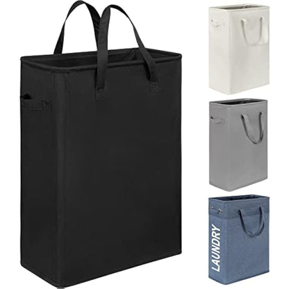 Chrislley Slim Laundry Basket Small Foldable Laundry Hamper Collapsible Washing basket Laundry Bin with Handle