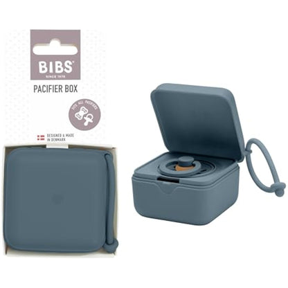 BIBS Pacifier Box with Strap. Soother Holder and Steriliser case. 100% BPA Free Food-Grade Material. Made in Denmark. Petrol
