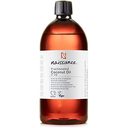 Naissance Liquid Fractionated Coconut Oil (No. 218) - 870ml - 100% Pure Natural for Skin, Hair, Lip Gloss, DIY Beauty Recipes, Aromatherapy, Massage, Cuticules - Cruelty Free, Vegan